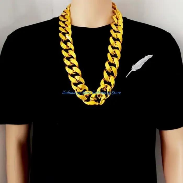 573B Collier chaîne en or étincelante