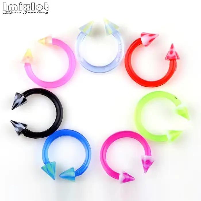 Piercing en Silicone Coloré pour le Corps, Bijoux en Fer à Cheval, Septum, Antarctique, Anneau, Oreille, Cartilage, Helix, Boucles d'Oreilles, 20 Pièces