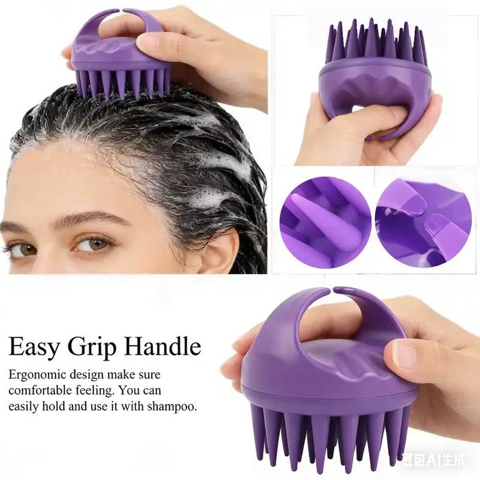 Brosse à shampoing pour épurateur de cuir chevelu avec poils extra longs, brosse de massage du cuir chevelu pour la croissance des cheveux et l'élimination des pellicules