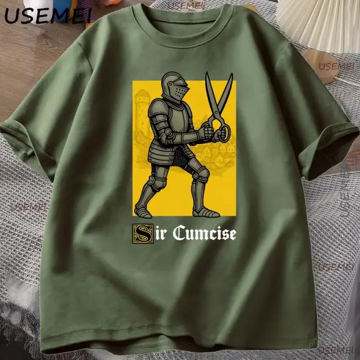 T-shirt manches courtes homme et femme, humoristique et humoristique, Vintage, en coton, ample, Knight Meme