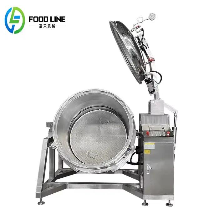 Autocuiseur industriel automatique pour viande de poulet Satay, grand marmite électrique à gaz Commercial chauffée à la vapeur à haute pression
