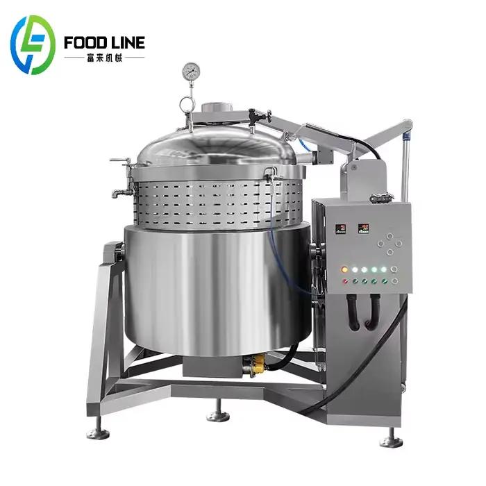 Autocuiseur industriel automatique pour viande de poulet Satay, grand marmite électrique à gaz Commercial chauffée à la vapeur à haute pression