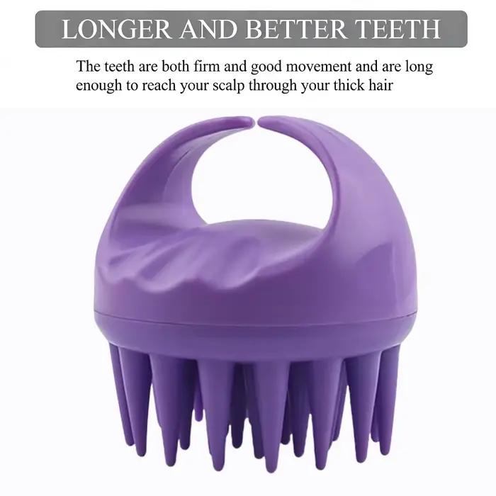 Brosse à shampoing pour épurateur de cuir chevelu avec poils extra longs, brosse de massage du cuir chevelu pour la croissance des cheveux et l'élimination des pellicules