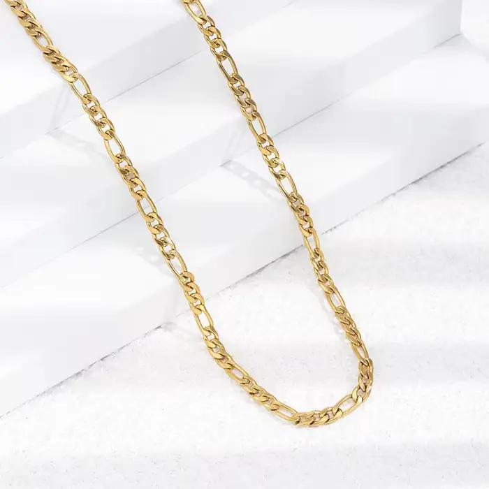 Colliers remplis d'or 18 carats de 20 à 60CM, chaîne latérale de 4MM pour hommes, femmes, garçons et dames, bijoux fins pour fête de mariage, vente en gros