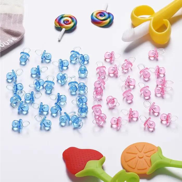 Sucettes pour jeu de réception-cadeau pour bébé, sucettes en plastique pour décoration de réception-cadeau pour bébé, sucettes mignonnes pour réception-cadeau pour bébé, fête révélatrice du sexe