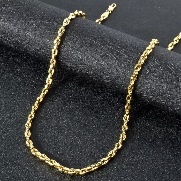 Hiphop Punk bordure collier cubain pour hommes couleur or 18K collier en cuivre italien mode mariage fiançailles bijoux accessoires