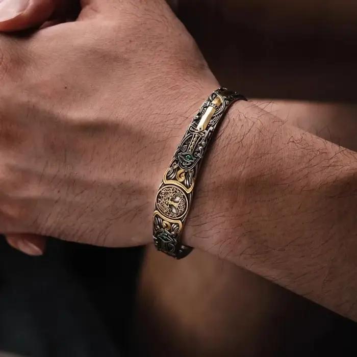 Bracelet fait main Son of the Forest, style rétro pour homme, accessoire de mode tendance