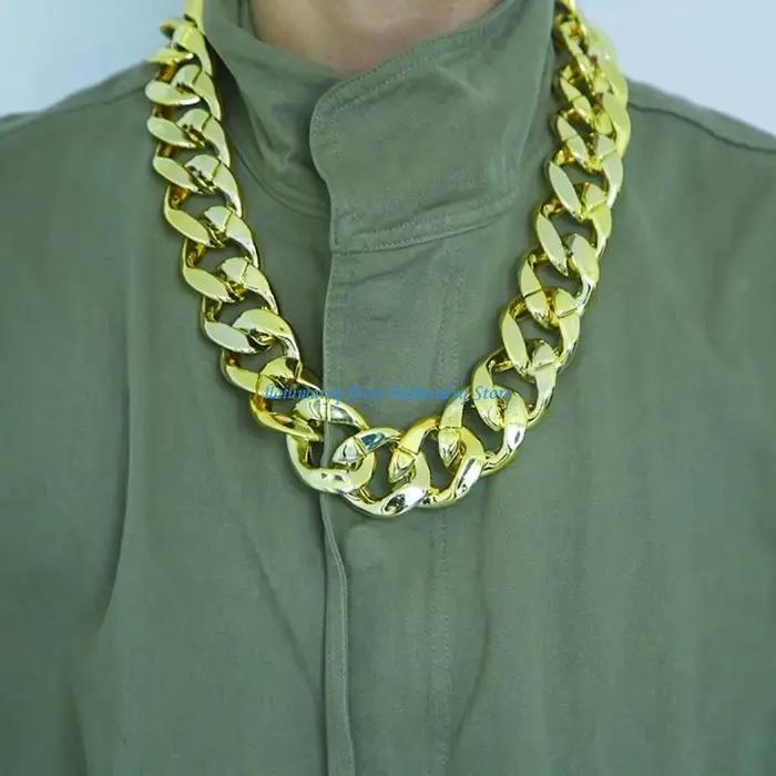 573B Collier chaîne en or étincelante