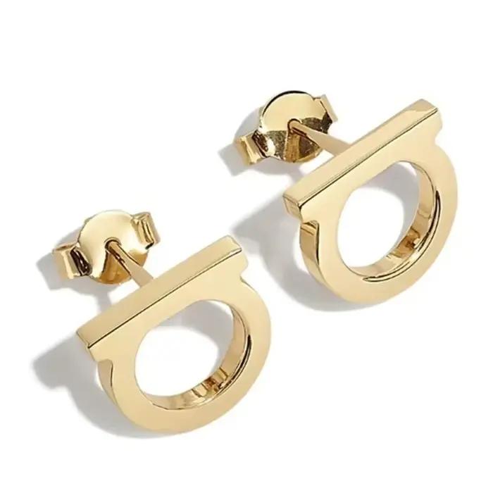 Ensemble de boucles d'oreilles et collier minimaliste en forme de D en acier titane, chaîne de clavicule plaquée pour femmes, Style tendance personnalisé