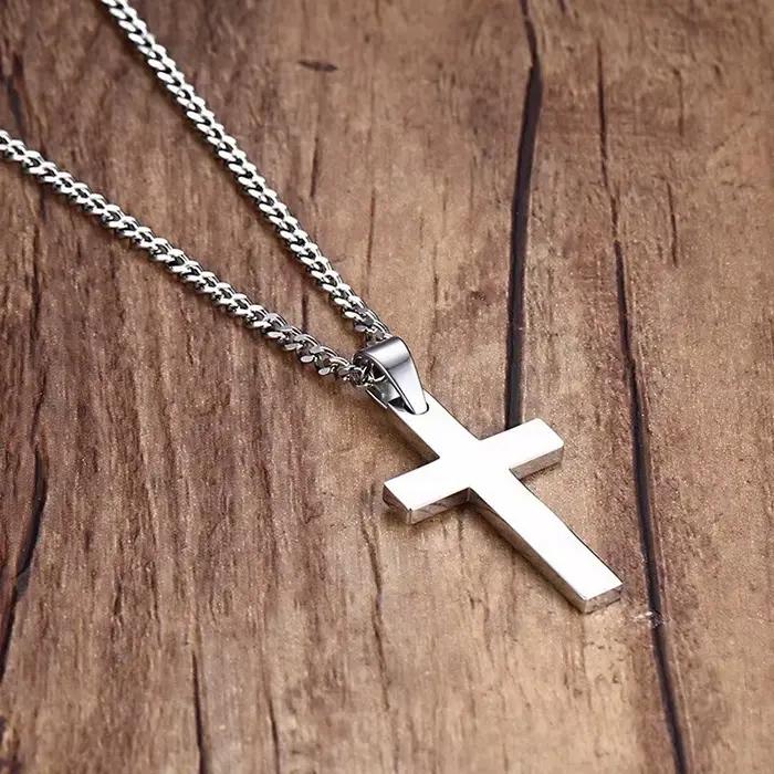 Collier avec pendentif croix chrétienne pour hommes et femmes, pendentif religieux en métal à la mode, accessoires bijoux de fête, nouvelle collection