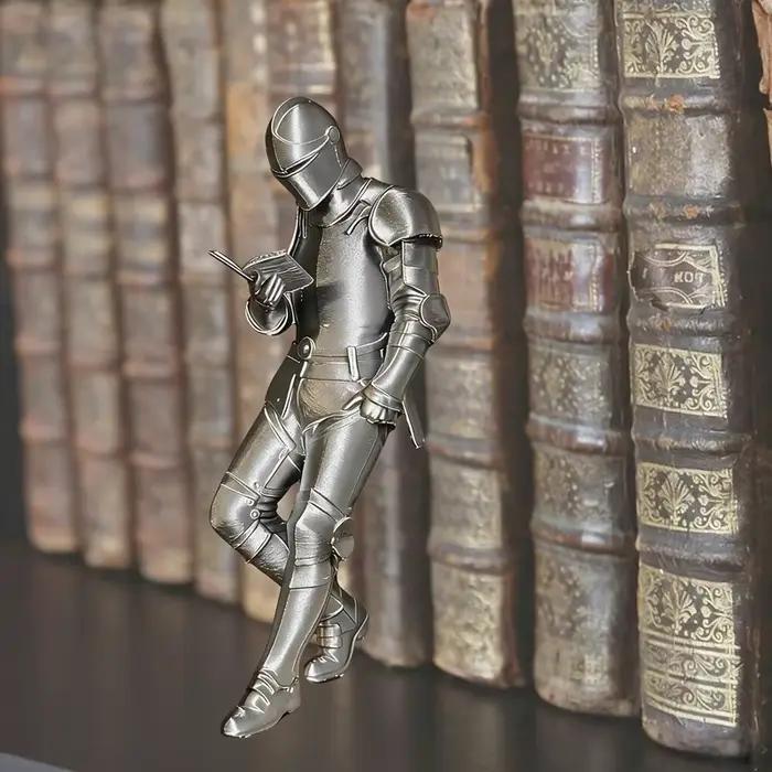 Figurine de chevalier médiéval blindé pour coin lecture, décoration de bibliothèque fantastique, cadeau unique pour les lecteurs