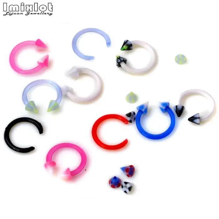 Piercing en Silicone Coloré pour le Corps, Bijoux en Fer à Cheval, Septum, Antarctique, Anneau, Oreille, Cartilage, Helix, Boucles d'Oreilles, 20 Pièces
