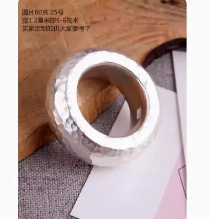 Bagues martelées en argent pur 999 faites à la main pour couples, matiques personnalisées pour hommes, 10g-100g