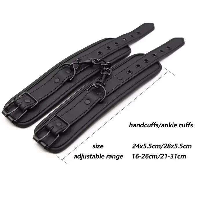 Thierry – ensemble de poignets, manchettes et col de cou en cuir PU, produits SM, jouets sexuels de Bondage BDSM, accessoires de Cosplay