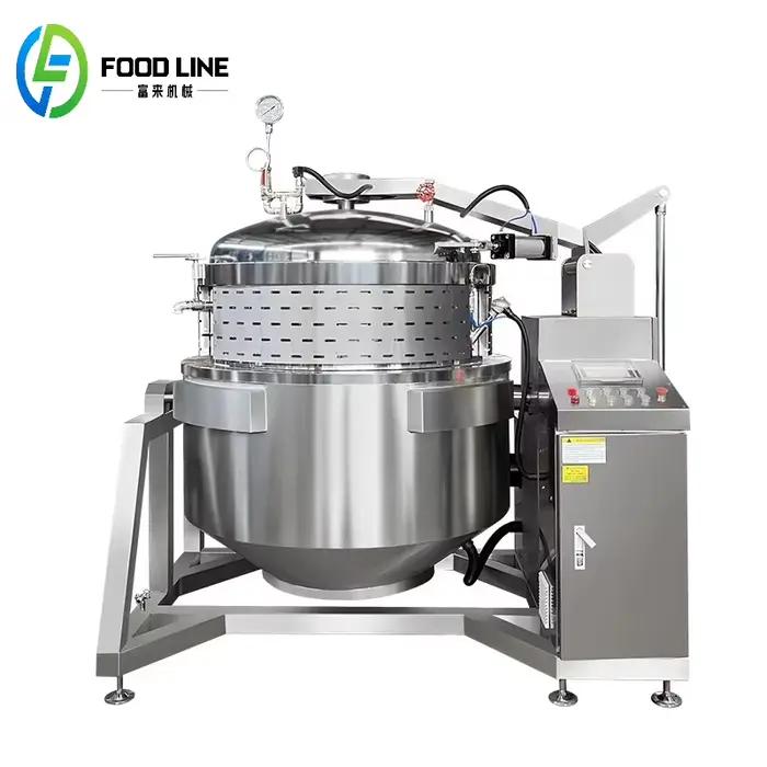 Autocuiseur industriel automatique pour viande de poulet Satay, grand marmite électrique à gaz Commercial chauffée à la vapeur à haute pression