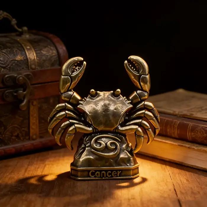 Signes du zodiaque en laiton faits à la main - Statues de constellations vintage, objets de collection pour la décoration de la maison/du bureau