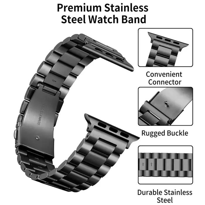 Bracelet en acier inoxydable pour Apple Watch Ultra 3/2, 46mm 49mm 40mm 44mm 42mm 41mm 45mm, IWatch série 11 10 9 8 7 SE 6