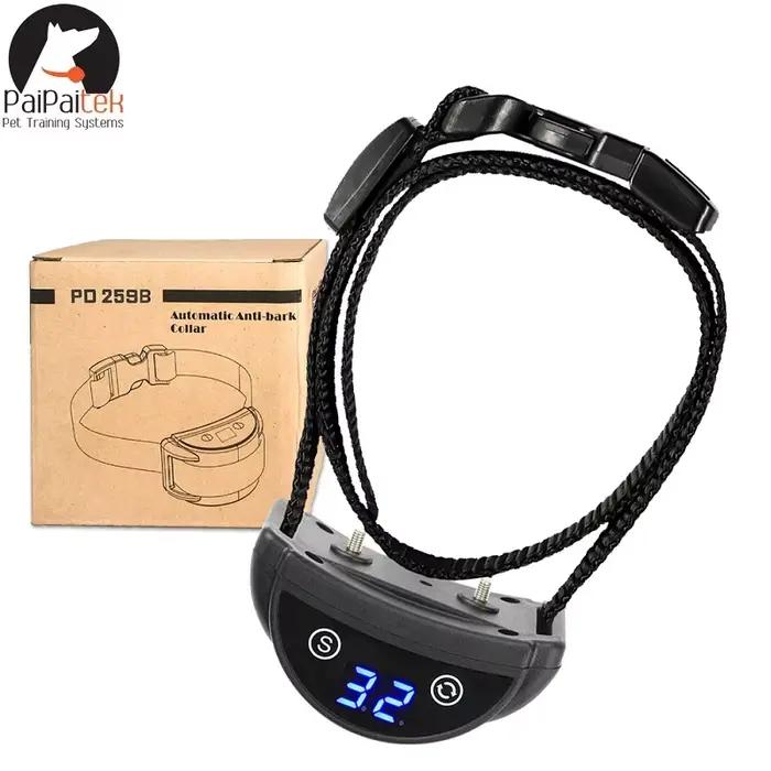 Collier anti-aboiement pour chiens, collier d'arrêt automatique rapide, 45 jours, temps de travail Ultra Long, affichage LED, Mode 3 fonctions T/V/S