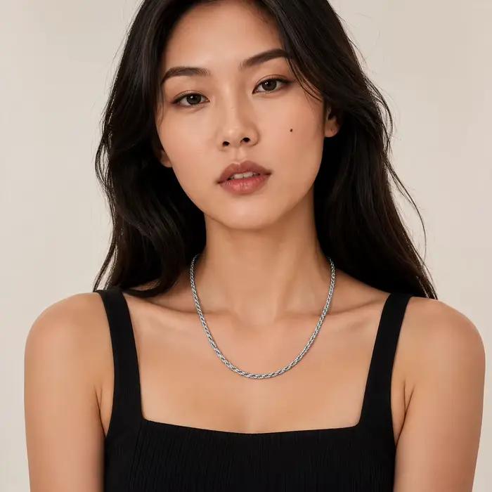 Karma – collier chaîne à câble métallique, bijoux à la mode européens en argent Sterling 925, cadeau pour femmes et hommes
