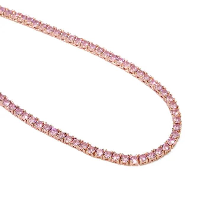 Collier tennis hip-hop Ice 5 mm de large, coloré et scintillant, en zircon CZ, collier tennis tendance, adapté aux hommes et aux femmes