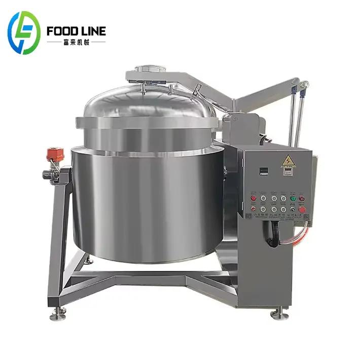 Autocuiseur industriel automatique pour viande de poulet Satay, grand marmite électrique à gaz Commercial chauffée à la vapeur à haute pression