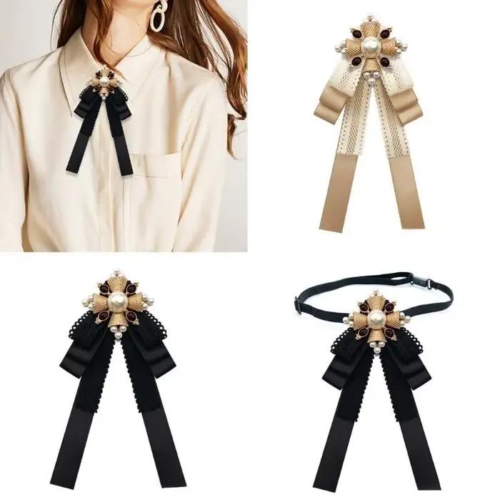 Cravate baroque 39BD, ruban sans nœuds, nœud papillon réglable pour femmes filles, uniforme formel pour fête jeu