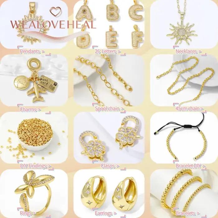 Noeud en laiton plaqué or 18 carats, Hip Hop Punk, chaîne à maillons, collier, Bracelet, accessoires de bijouterie à faire soi-même, résultats faits à la main