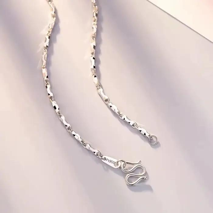 Collier chaîne à maillons en platine PT950 pour hommes et femmes, chaîne minimaliste pour clavicule, bijoux unisexes prêts pour pendentif