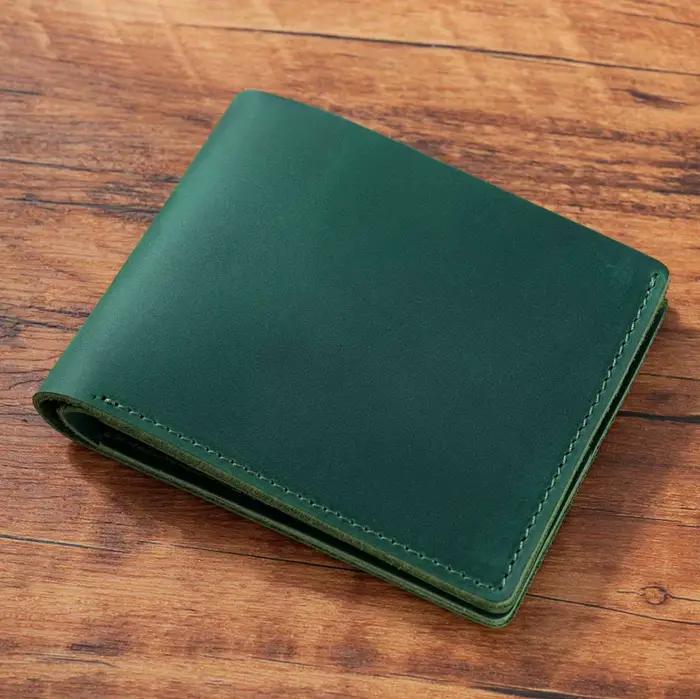 portefeuille homme en cuir véritable pour hommes, fait à la main, Slim Breif hommes, portefeuilles courts Vintage rétro fait à la main, sacs d'argent