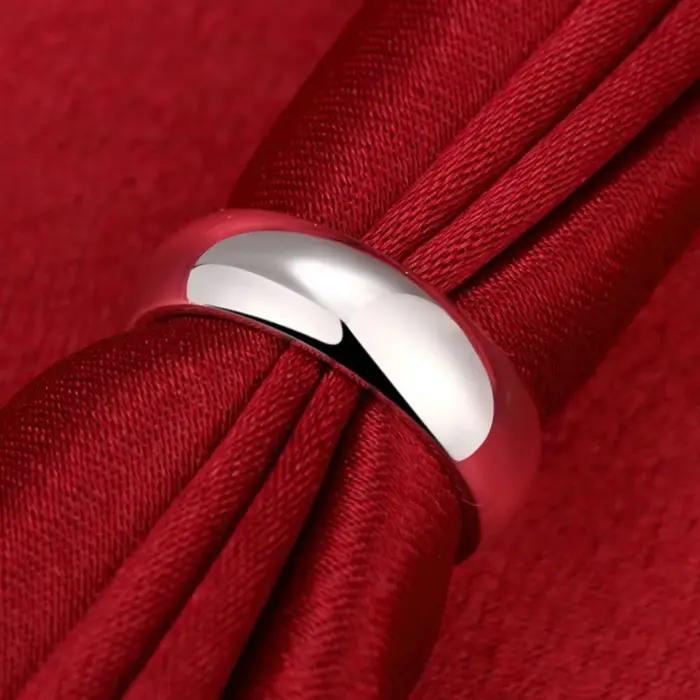 Bague en argent Sterling 925 de haute qualité, ronde et lisse, Simple, à la mode, bijoux de fête pour femmes, taille 5 6 7 8 9 10 11