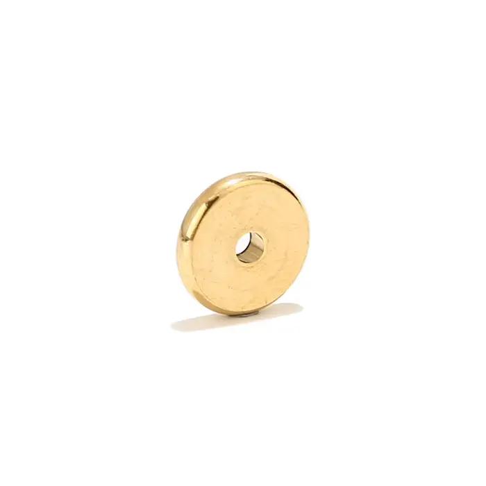 Perles d'espacement rondes et plates en acier inoxydable, 20 pièces, 4mm 6mm 8mm 10mm, perles amples pour la fabrication de bijoux, fournitures de travaux manuels, trou 2mm