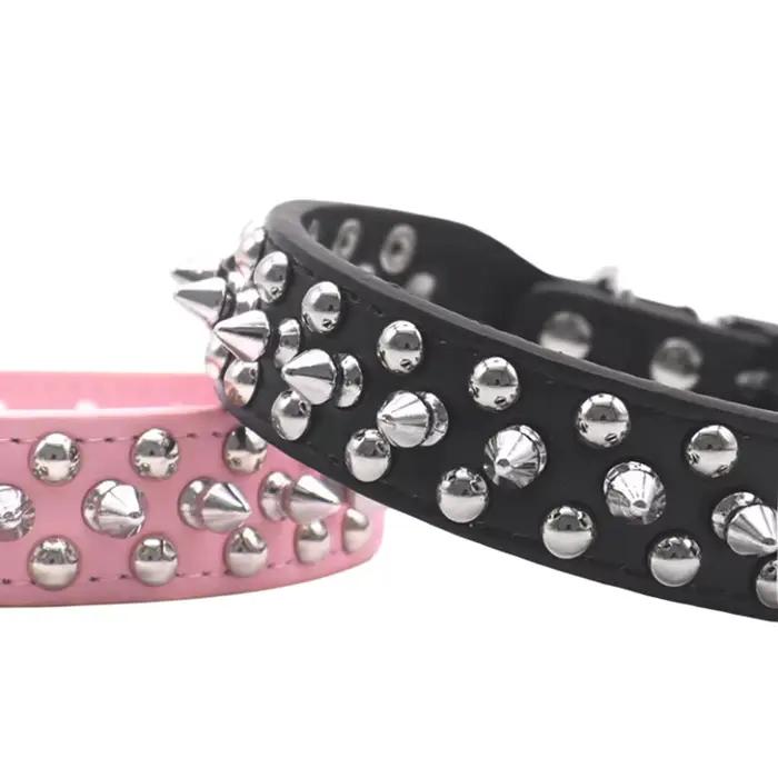Collier anti-mastication pour animaux de compagnie, collier clouté pour chiens de taille moyenne et grande, collier réglable pour chat et chien de style punk, 1 pièce