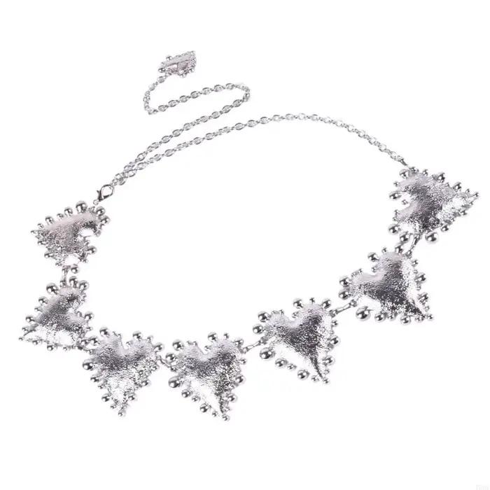 Ceinture chaîne bijoux taille avec Accent cœur, conception en métal réglable pour l'accent taille robe le