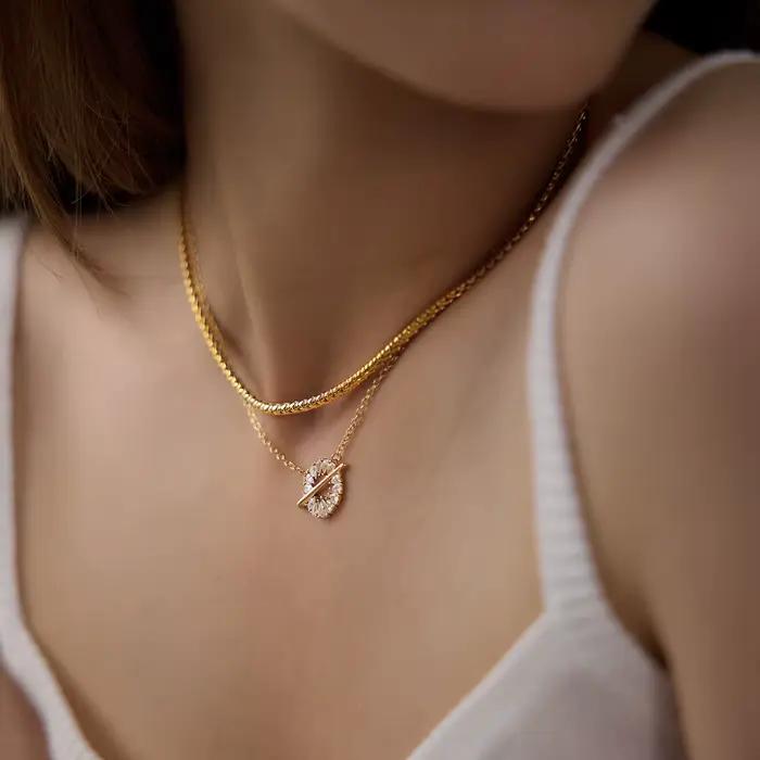 Collier chaîne basique Yori, accessoires DIY, tendance, acier inoxydable, haute qualité, bijoux exquis, cadeau, résistant à l'eau