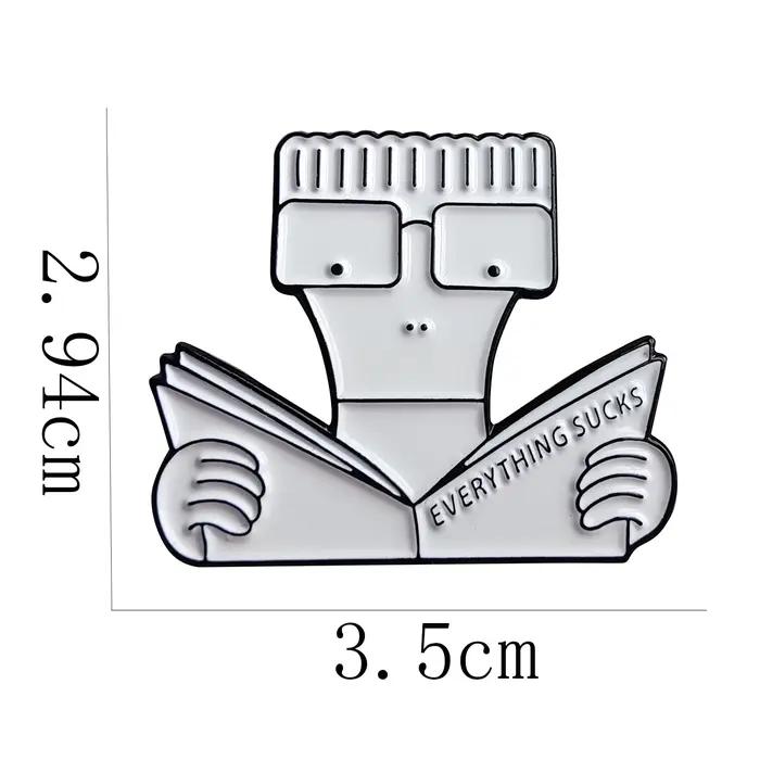 DescmotMilo Goes to imprimés Punk Rock Émail Pin, Revers Brooch, Metal Danemark ge Jewelry Accessary