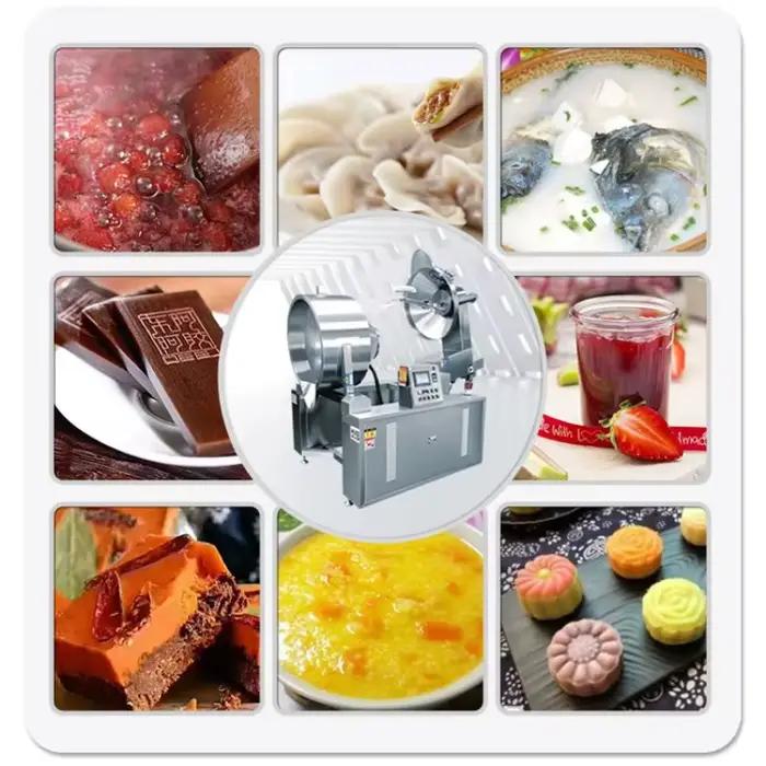 TCA CE certifié restauration rapide Machine de cuisson à la vapeur automatique saucisse riz frit cuisson planétaire remuant poêle industrielle