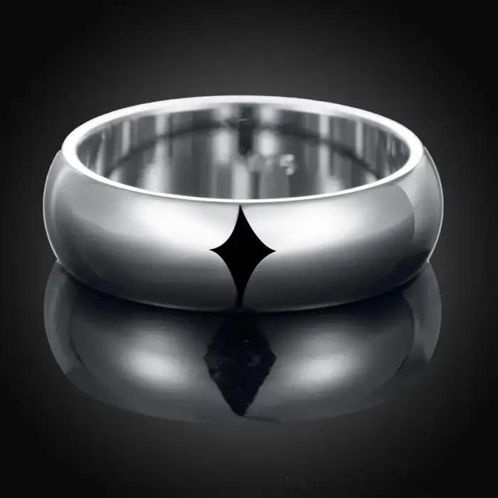 Bague en argent Sterling 925 de haute qualité, ronde et lisse, Simple, à la mode, bijoux de fête pour femmes, taille 5 6 7 8 9 10 11