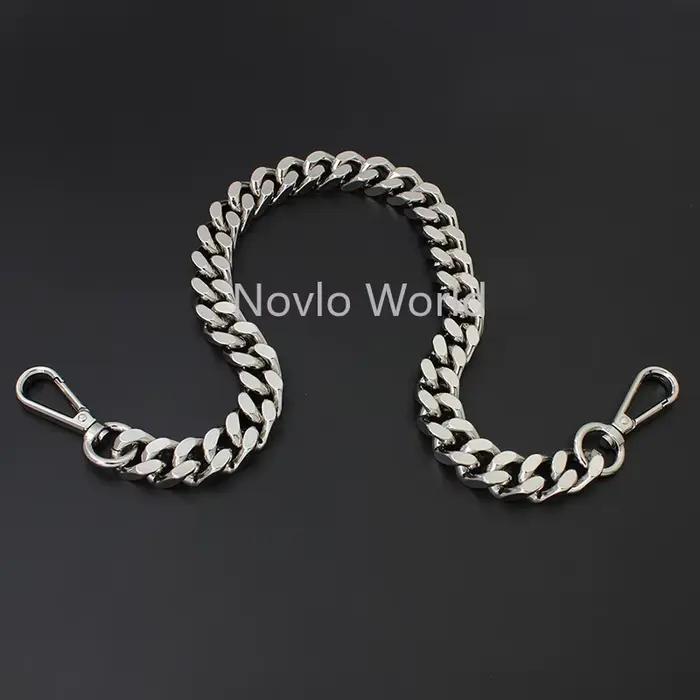Chaîne de transport en aluminium épaisse et légère, or/argent, 30-120 cm, 15 mm de large, pour sac à main, bandoulière pour femme