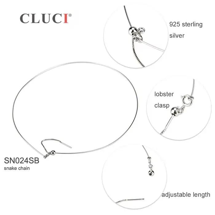 CLUCI – collier en argent Sterling 925 pour femmes, chaîne avec fermoir à ressort pour pendentif