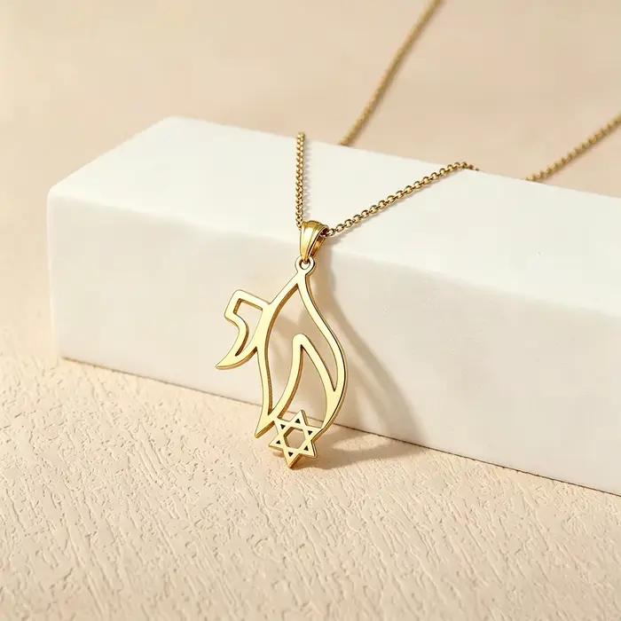 Collier Étoile de David Chai, Pendentif Chai Juif Hébreu, Bijou Amulette Kabbalah, Cadeau Hanouka Juif Chrétien pour Femmes et Hommes