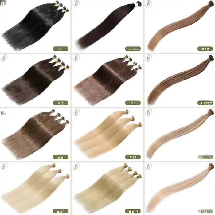 TESS 50g I conseils Extensions de cheveux vrais cheveux humains facile à coiffer bâton je pointe Extensions de cheveux humains pré-collées Extensions pour les femmes