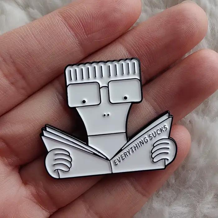DescmotMilo Goes to imprimés Punk Rock Émail Pin, Revers Brooch, Metal Danemark ge Jewelry Accessary