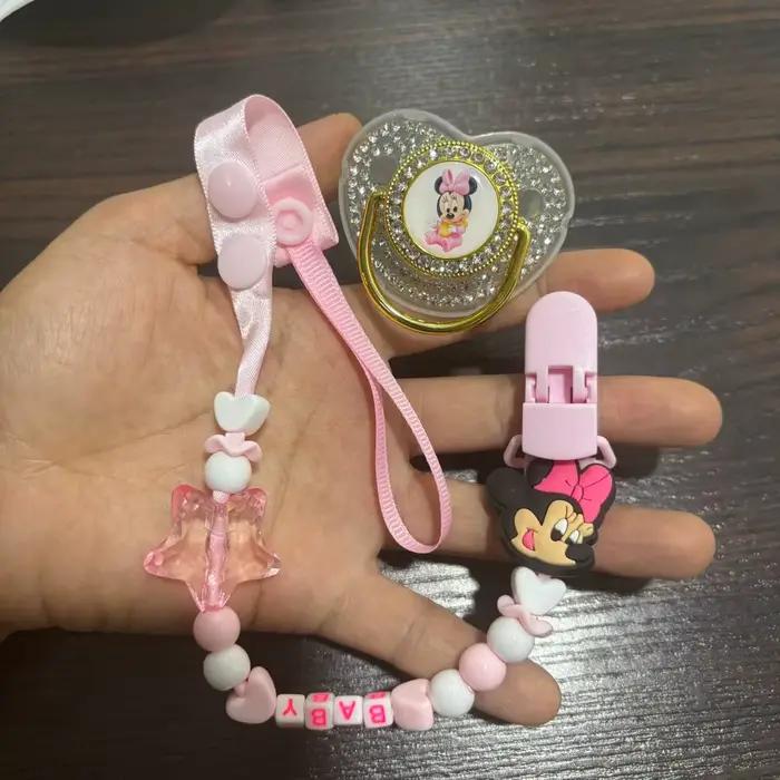 Sucette d'alimentation pour bébé, sucette en silicone pour bébé garçon/fille, clip de sucette apaisant à motif de dessin animé pour nouveau-nés, sucette à motif de dessin animé