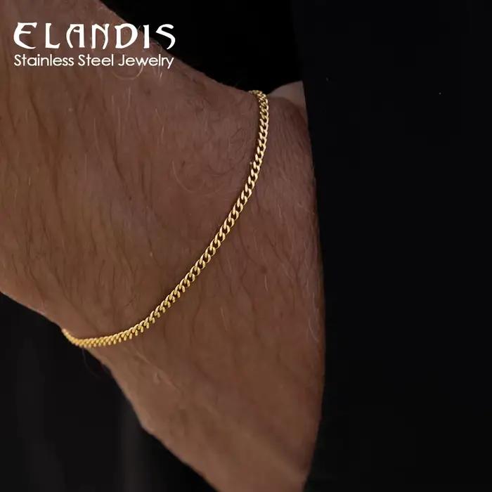 ELANDIS – Bracelet à pendentif carré pour hommes, bijoux personnalisés réglables, tendance, cent avec accessoires simples, vente en gros, nouvelle collection