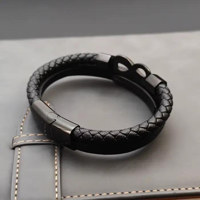 Nouveau Bracelet infini à 8 symboles pour hommes