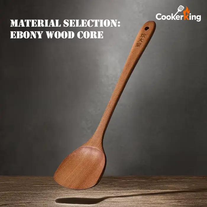 COOKER KING – ensemble d'outils de cuisine 3 en 1, spatule et cuillère en ébène pour la cuisine familiale, ustensiles de cuisine, cadeau exquis, outils de cuisine