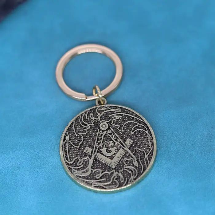 Grand pendentif maçonnique porte-clés en acier inoxydable pour homme et femme avec boucle O symbole de religion et foi occasions spéciales initiation