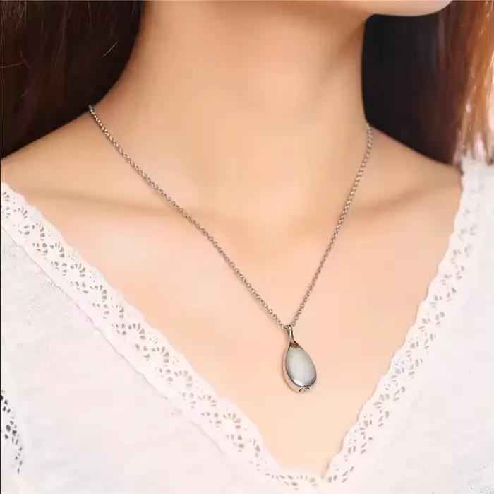 Nouveau collier pendentif en acier inoxydable en forme de goutte d'eau pour femmes, minimaliste, 4 couleurs, bijoux, colliers pour hommes et femmes, colliers ras du cou, cadeaux
