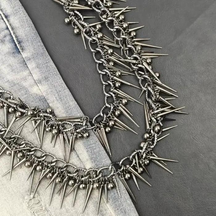 Porte-clé Punk Hip Hop Noir Pistolet Plaqué Double Couche Rivet Métal Mode Rock And Roll Occasions Spéciales