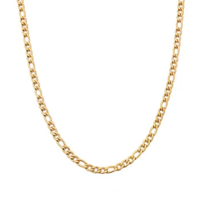 Colliers remplis d'or 18 carats de 20 à 60CM, chaîne latérale de 4MM pour hommes, femmes, garçons et dames, bijoux fins pour fête de mariage, vente en gros